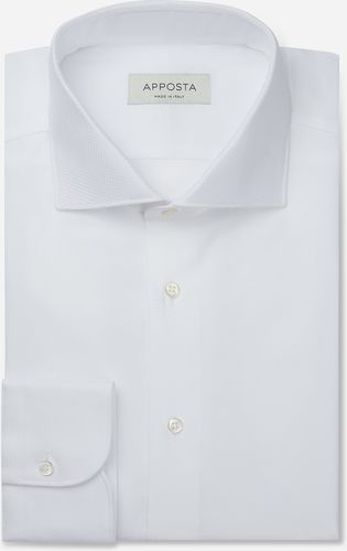 Camicia disegni bianco 100% puro cotone armaturato doppio ritorto, collo stile collo francese basso