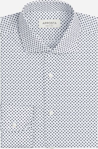 Camicia disegni a fantasia bianco 100% puro cotone tela, collo stile collo francese aggiornato a punte corte