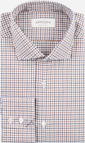 Camicia quadri grandi multi flanella twill, collo stile collo francese aggiornato a punte corte