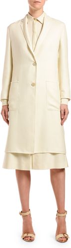 Cashmere-Silk Button-Front Coat