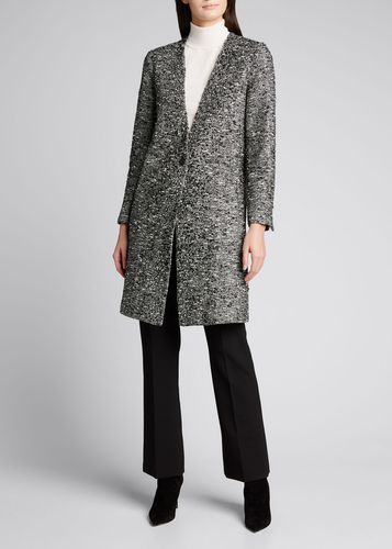 Sparkle Tweed Coat w/ Crystals