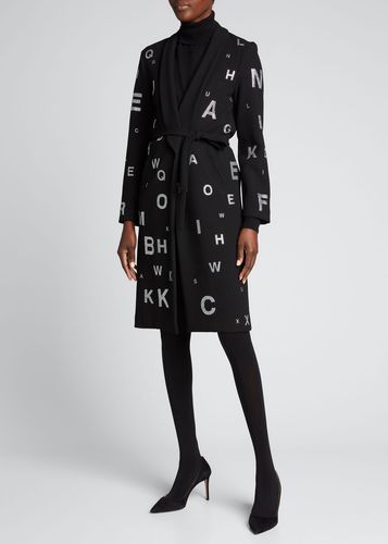 Eye Test Crystal-Embellished Wrap Coat