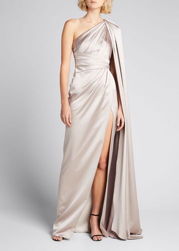 One-Shoulder Satin Gown