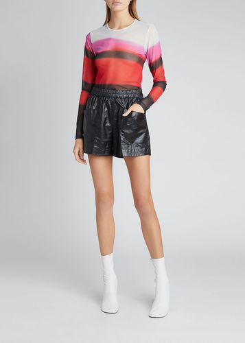 Faux-Leather Pull-On Shorts