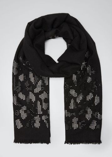 Sequined Animal-Print Cashmere Scarf