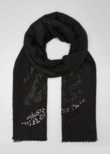 Sequined Zebra-Print Cashmere Scarf