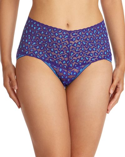 Cross Dyed Leopard Retro V-Kini Lace Brief