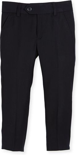 Straight-Leg Suit Pants, Navy, Size 2-14