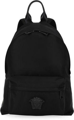 Nylon Backpack w/ Medusa Head Detail