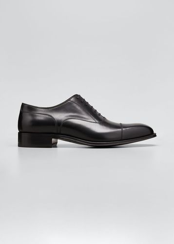 Cap-Toe Leather Lace-Up Shoes