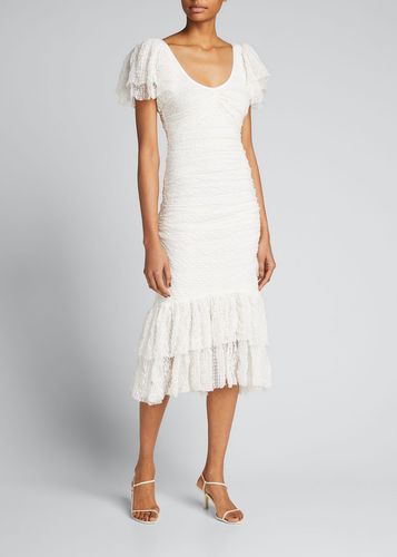 Nora Ruched Lace Cocktail Dress