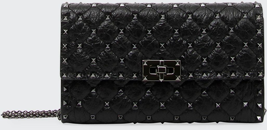 Rockstud Spike Chain Bag, Black