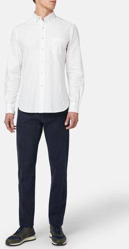 camicia bianca in oxford di cotone elasticizzato