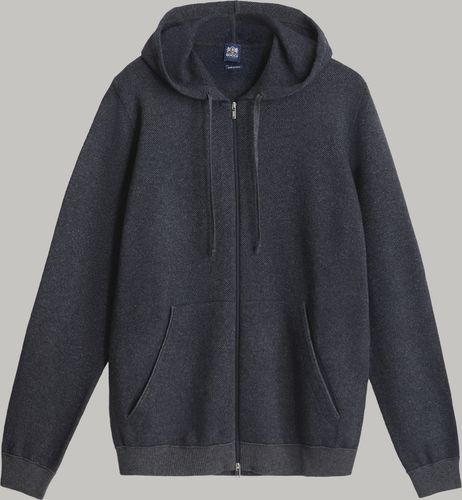 maglia full zip antracite in misto cashmere