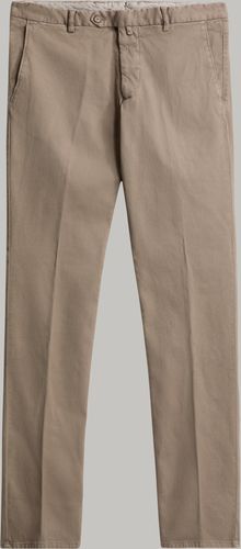 pantaloni in cotone tencel elasticizzato slim fit