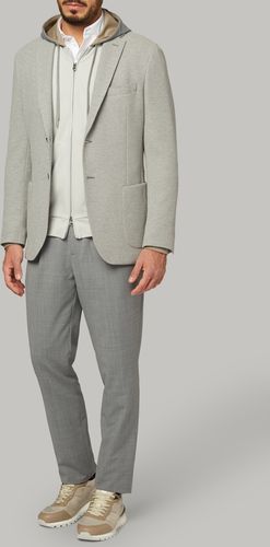blazer grigio bari in jersey di cotone crepe