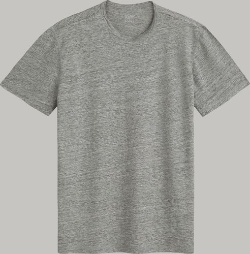 t-shirt grigia in jersey di lino stretch
