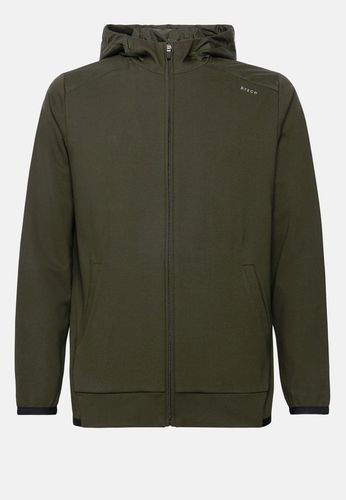 felpa full zip con cappuccio in interlock tecnico