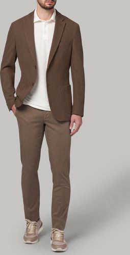 giacca tortora in jersey di cotone crepe