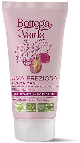 Uva Preziosa - Crema mani - vellutante antiossidante - con estratto iperfermentato di Uva rossa - pelli normali