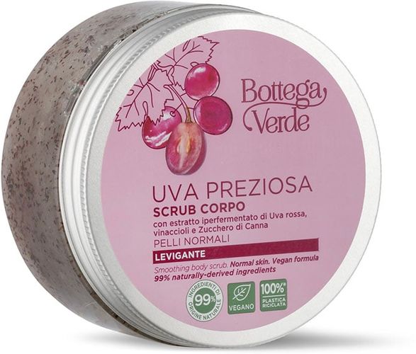 Uva Preziosa - Scrub corpo levigante - con estratto iperfermentato di Uva rossa di Tenuta Massaini, vinaccioli e Zucchero di Canna - pelli normali