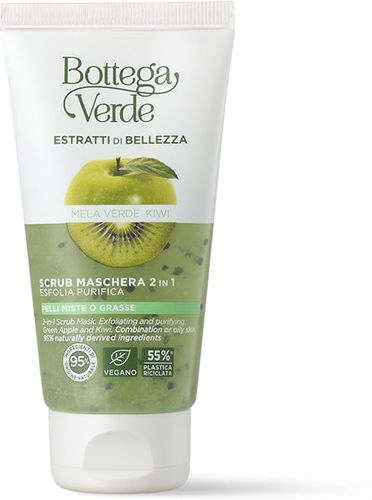 Estratti di bellezza - Scrub - Maschera 2 in 1 - Mela verde e Kiwi - esfolia purifica - pelli miste o grasse