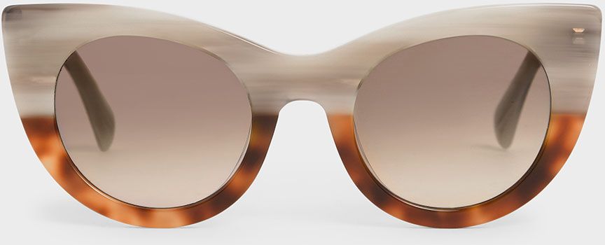 Tortoiseshell Thick Frame Cat-Eye Sunglasses