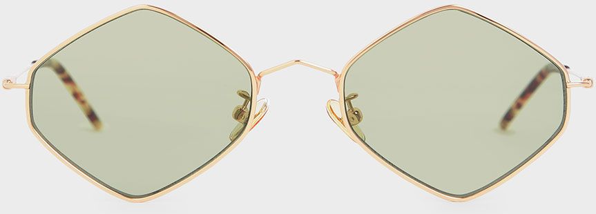 Thin Metal Frame Geometric Sunglasses