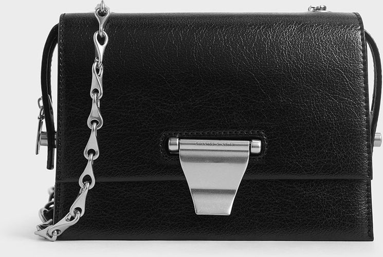 Metal Push-Lock Crossbody Bag