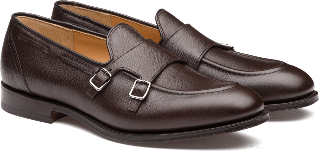 St James Leather Monk Strap Man Burnt Size 8,5