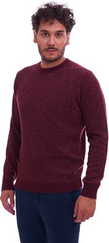 MAGLIA MELANGE HERITAGE GIROCOLLO BORDEAUX