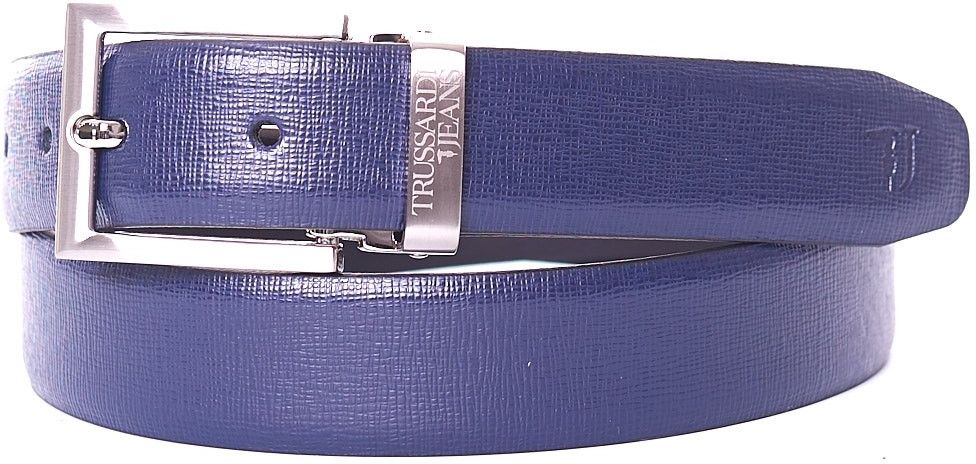 CINTURA TRUSSARDI IN PELLE SAFFIANO BLU