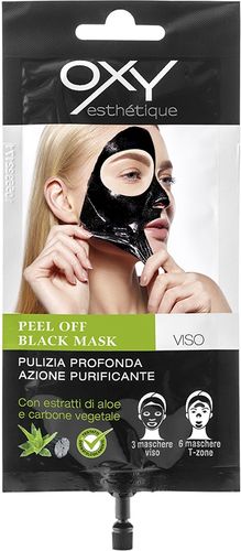 Peel Off Black Mask Viso Estratti Di Aloe e Carbone Vegetale 20 ml Oxy