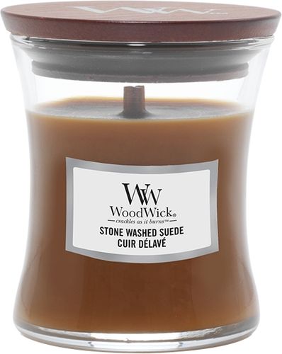 Stone Washed Suede Candele In Vetro Piccola 85 gr Woodwick