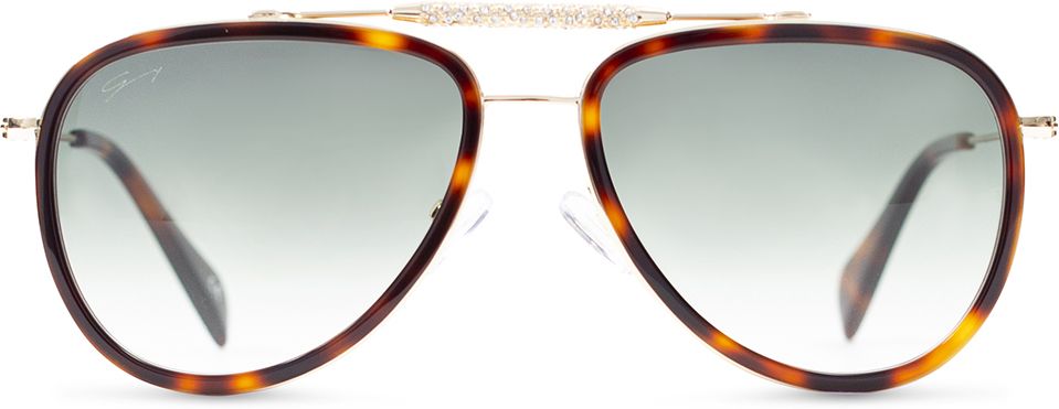 Occhiali da sole stile aviator in acetato marrone