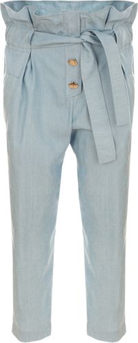 Pantalone blu con nodo in vita  