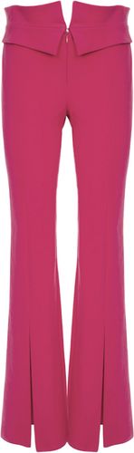 Pantaloni a vita alta fucsia con cintura bustier