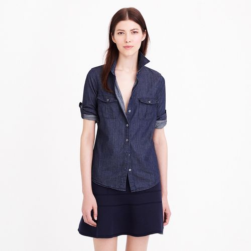 Keeper chambray shirt in dark rinse