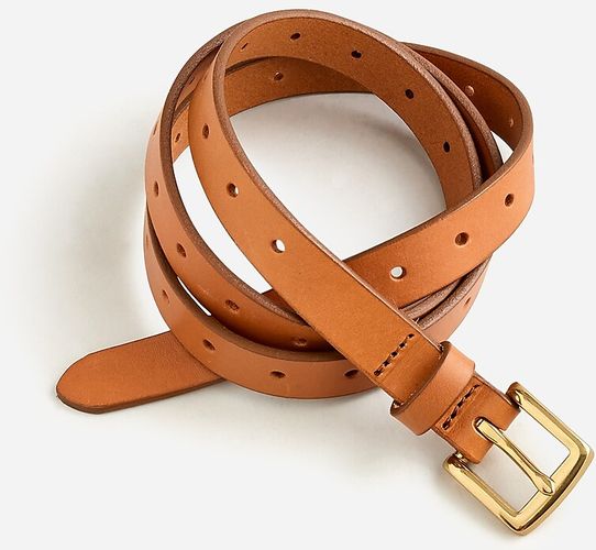 Perforated Italian leather belt