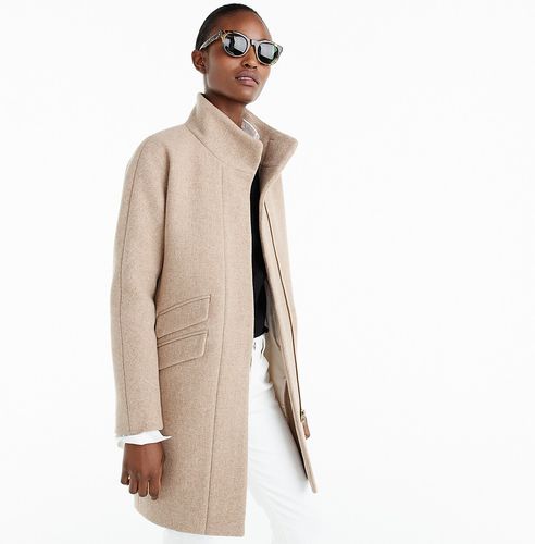 Cocoon coat in Italian stadium-cloth wool