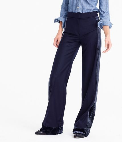 Collection wide-leg pant with velvet