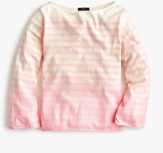 Crewneck sweater in dip-dye stripe