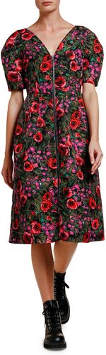 Floral-Print Zip-Front Midi Dress