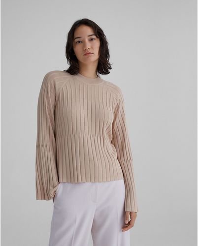 Latte Bell Sleeve Ribbed Sweater in Size XS