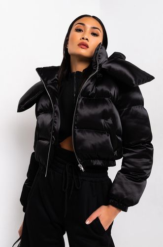 AKIRA Azalea Wang Black Satin Puffer