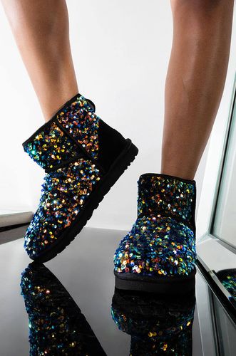 AKIRA Ugg Classic Mini Stellar Sequin Bootie