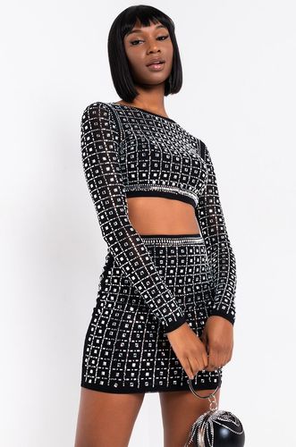 This Is Real Mirror Studded Mini Skirt