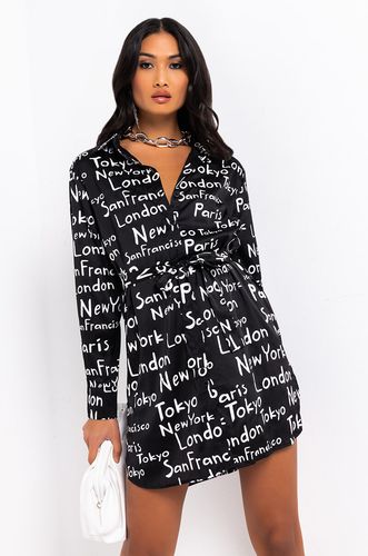 Travel Bug Long Sleeve Shirt Dress